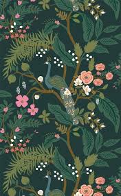 Black juniper forest wallpaper bring the outdoors in with juniper forest from rifle paper co., a layered, woodsy design, featuring clusters of berries, hanging moss, and pinecones tucked into rambling stems and branches. Pin On Art