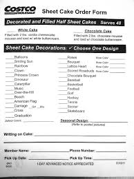 Costco Cake Order Form Costco Sheet Cake Costco Cake Costco Cake Order
