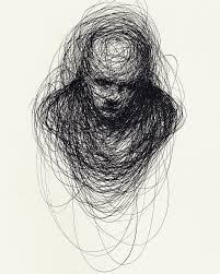 Scribbled Portraits Of Brooding Figures By Adam Riches Scary Art Dark Art Illustrations Dark Art Drawings