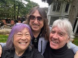 Happy birthday Joe Greenberg, pictured in December 1971 at the Cooper  Mansion in Connecticut with: Back left to right Mike Roswell, Joe, Shep  Gordon, Cindy and Dennis Dunaway, Alice, Glen Buxton. Front
