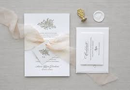 Letterpress Wedding Invitation Bouquet Design Calligraphy Traditional Elegant Simple Classic Letterpress Wedding Invitations