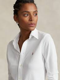 Slim Fit Chemise Ralph Lauren Femme Promo Polo Ralph Lauren Blouse 'Heidi'  In White ABOUT YOU