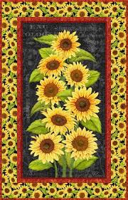 Jardin Du Soleil Panel Quilt Panel Quilt Patterns Sunflower Quilts Panel Quilts