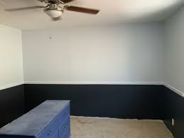 Placing a thick ornate chair rail molding at eye level height can add a dramatic and surprising design element to your room. Scrape Popcorn Ceiling Texture And Paint Walls Surepro Painting
