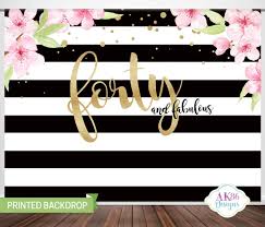 Black And White Backdrop Design Black And White Backdrop Floral Backdrop Adults Party Banner Bridal Shower 21 Birthday Adult Birthday Party Personalized Coco With Images Adult Birthday Party Party Banner Adult Birthday
