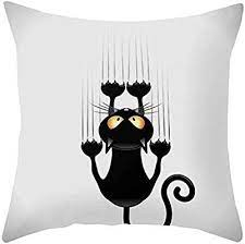 Deloito Katze Platz Kissenbezug Dekoration Auto Sofa Schlafzimmer Kissenbezug A 45x45 Cm Amazon De K Katzen Kissen Dekorative Kissenbezuge Lustiges Kissen