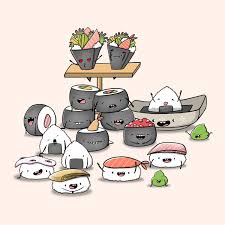 Sushi Illustration By Gladyspnut Sushi Drawing Sushi Doodle Sushi Print Kawaii Art Kawaii Print Kawaii Sushi Fu Sushi Drawing Kawaii Drawings Cute Art