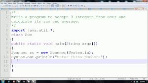 Java Language Program To Calculate Sum And Average Of 3 Integers Hindi Programming Languages Integers Language