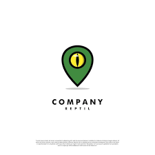 Premium Vector | Reptil location logo design on isolated background reptil  eye with pointer logo