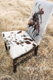 cowboy cowhide upholstered accent chair ice pic cowhide decor cowhide furniture ranch house decor