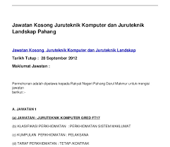 Pegawai teknologi maklumat (eio) 2. Surat Permohonan Kerja Juruteknik Komputer Rasmi Suf