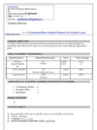 Cv model, example resume objective : Resume Format Download For Freshers