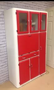 Vintage Retro 40s 50s Kitchen Cabinet Cupboard Larder Kitchenette Mid Century Vintage Kitchen Cabinets Vintage Cupboard Red Kitchen Cabinets