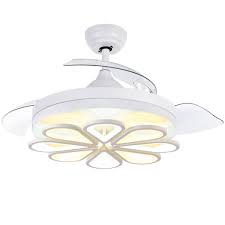 The retractable blades could be invisible when you close. 42 Inch Ceiling Fan Light Invisible Retractable Abs Fan Blade Led Living Room Bedroom Home Remote Control Fan Light Dimmable Indoor Lighting Fan Chandelier 107cm Energy Class A Buy Online In Aruba At