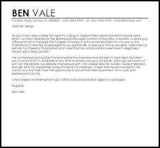 The cover letter samples below indicate places where your cover letter content should be tailored to each position. Apology Letter Example For Missing Interview Letter Samples Templates