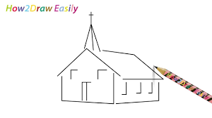 Once you being drawing from a direction either left, right, top or bottom, you can develop on it as you draw more. How To Draw A Church Step By Step Easy Drawing Youtube