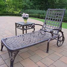 Elite Cast Aluminum Outdoor Chaise Lounge Chair 2 Piece Set Brown Oth Outdoor Chaise Lounge Chair Outdoor Chaise Lounge Outdoor Chaise