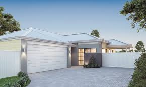 Lots of windows and vaulted ceilings make this a bright and open living space! House Behind House Designs Perth House Behind House