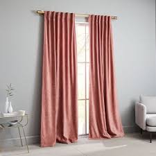 Worn Velvet Curtain Pink Grapefruit Pink Velvet Curtains Living Room Decor Curtains Pink Curtains
