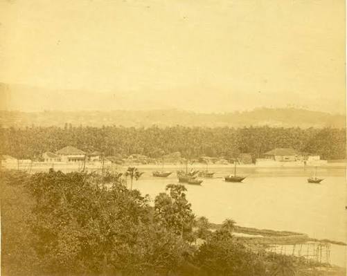 Rare - Bombay, from Malabar Hill - 1855 A photograph of a view of Bombay from Malabar Hill from the 'Vibart Collection of Views in South India' taken by an unknown photographer