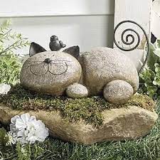 Voir plus d'idées sur le thème jardins, sculpture jardin, déco jardin. Whimsical Garden Statues Outdoor Decor Resting Cat Stone Sculpture Lawn Ornament Yard Art Whimsical Garden Garden Crafts