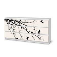 Alles funktioniert und sieht einwandfrei aus. Mobelfolie Ikea Malm Kommode 6 Schubladen Breit Tree And Birds 1