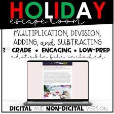 Holiday Math Escape Room 3rd Grade Check Out This Holiday Escape Room Since The Holidays And Winter Break Are Right In 2020 Holiday Math Winter Break Quotes Math
