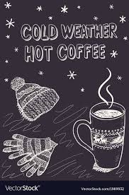 Sketch Background For A Winter Coffee Vector Image On Vectorstock Coffee Vector Winter Coffee Sketch Background