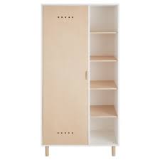 Existe en version porte de placard pivotante. Dressing 1 Porte Coloris Blanc Et Naturel Mika Maisons Du Monde