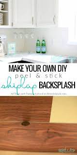 This Diy Peel And Stick Shiplap Backsplash Tutorial Is An Easy And Inexpensive Way To Give Your Diy Backsplash Shiplap Backsplash Inexpensive Backsplash Ideas
