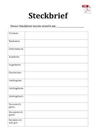 Kreative und klassische vorlagen für wir hoffen dass ihr fündig werdet und wünschen euch schon jetzt einen schönen und. Kostenlose Steckbriefvorlage Steckbrief Muster Vorlage Word Pdf Vorlagen Muster