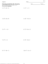 Infinite algebra 2 is a software program developed by kuta software. Algebra 1 Factoring Quadratics By Grouping Algebra Teaching Mathematics