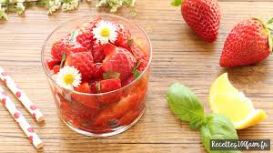 Salade De Fraises Citron Balsamique Menthe Recettes100faim