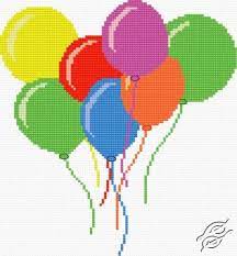 Cross stitch chart to download for free in pdf, print and embroider three little birds covered with snow in winter. Free Patterns Diverse Toy Balloons Cross Stitch For Kids Cross Stitch Designs Cross Stitch Baby
