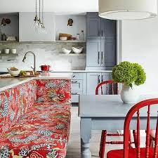 Bench cushions come in some designs depending on the intended use. Red Dragon Print Dining Bench Cushion Design Ideas