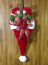 Christmas Santa Hat Door Hanger Rozhdestvenskie Dvernye Ukrasheniya Rozhdestvenskie Kanikuly Rozhdestvenskoe Vesele