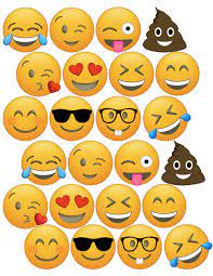 Yellow and blue emoji balls. Printable Emojis Pdf