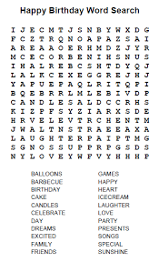Birthday parties only come once a year, but it's the best time to celebrate your existance. Happy Birthday Word Search Jung Suwon Kids Club