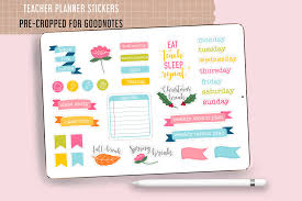 Free digital stickers for teachers. Teacher Digital Planner Stickers Pre Cropped For Goodnotes 295797 Digital Design Bundles