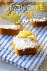 Easy 2 Step Lemon Cake Squares Recipe With Paleo Frosting Recipe Square Recipes Easy Diner Recipes Delicious Desserts