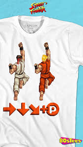 This Street Fighter T Shirt Shows Ryu And Ken Masters Performing The Shoryuken Special Attack The Shirt Includes The Street Fighter Fighter Street Fighter Ii