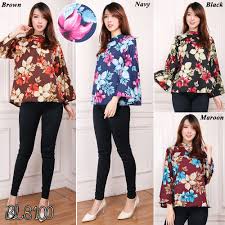Model baju atasan lengan panjang karet wanita. 22 Info Penting Baju Atasan Wanita Motif Bunga Kecil