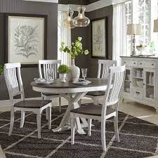 Liberty 417 Dr 5pds Allyson Park 5 Piece Dining Set In White Charcoal Gray