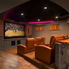 Lower Level Finish With Home Theatre And More Small Home Theaters Home Theater Setup Home Theater Basement