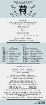 Learn One Kanji A Day With Infographic 荷 Ka Japanese Words Japanese Language Learn Japanese