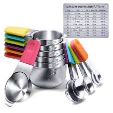 How many tablespoons in 1/4 cup. U Taste Magnetic Measuring Cups And Spoons Set Of 13 In 18 8 Stainless Steel Measuring Cups And Spoons Measuring Cups Measuring Spoons
