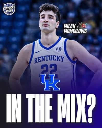 Kentucky is reportedly 'in the mix' for sharpshooting SF Milan Momcilovic  if he were to withdraw from the NBA Draft 👀🤯 Milan is ranked as the No. 2  Player in the transfer