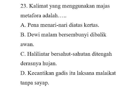 Yang Termasuk Majas Metafora Adalah Brainly Co Id