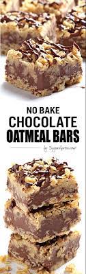 No Bake Chocolate Oatmeal Bars Sugar Apron Recipe Desserts Chocolate Oatmeal Bars Baked Dessert Recipes