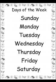 days of the week 1 worksheet free printable worksheets